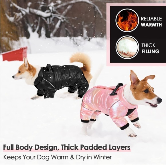 Aofitee Waterproof Dog Zip Up Snowsuit Jacket With Fleece Lining Size Small - Picture 6 of 14